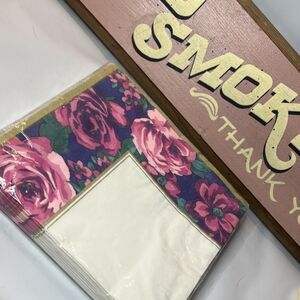 Y2K 1990s  Amscan Bouquet Luncheon Napkins 16 Pack 3 Ply Floral Pink Purple